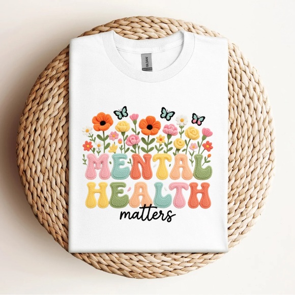 Handmade Tops - Mental Health Faux Yarn T-Shirt